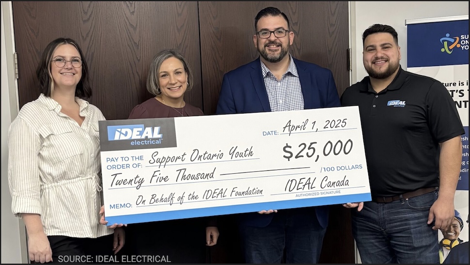 "Ideal Electrical dona $25.000 a Support Ontario Youth: un sostegno per i mestieri del futuro"